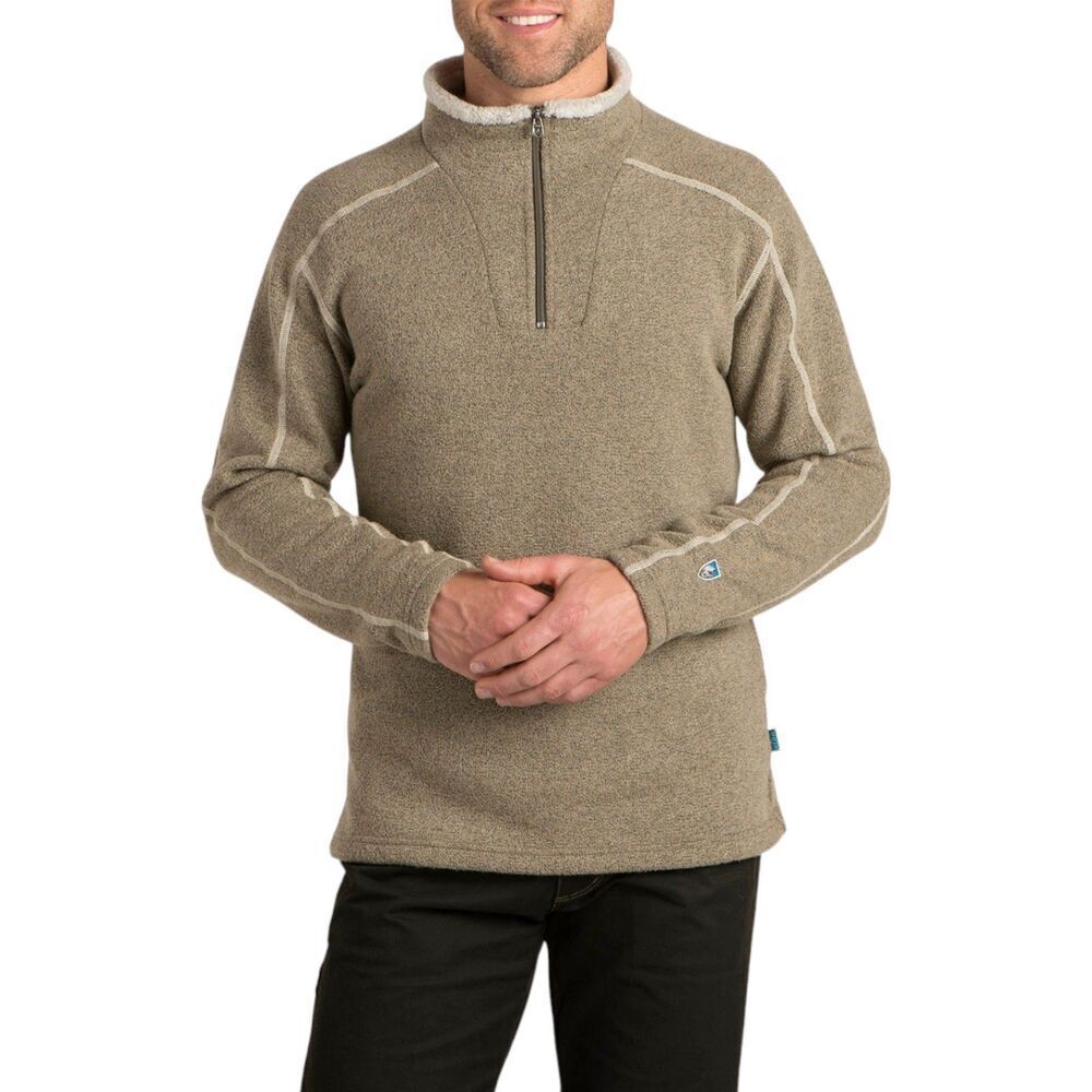 Kuhl Men's EUROPA Quarter Zip Alfpaca Fleece Oatmeal XL